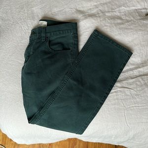 VINTAGE LEVIS green corduroy fabric.